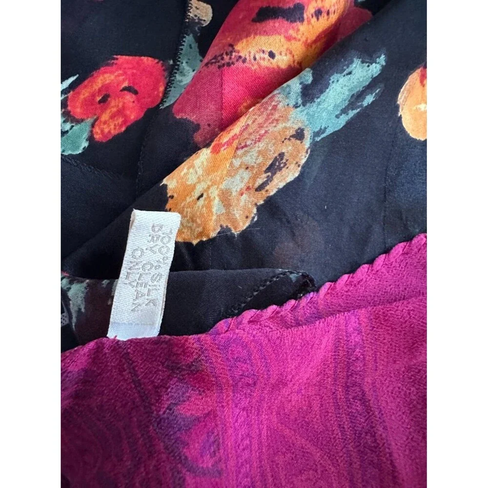 Vintage Christina & Musee d'Orsay Scarf Lot of 2 Floral Silk French Style